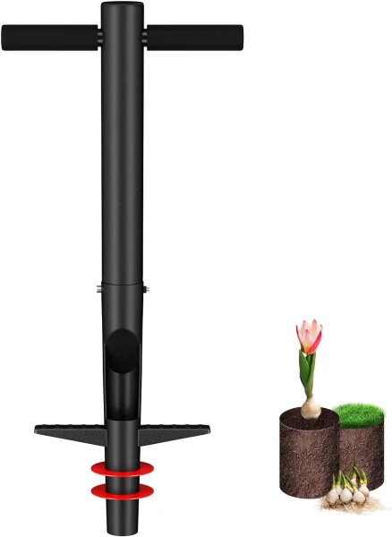 Yeyebest Bulb Planter Garden Sod Plugger with Ergonomic Masual Handle,Heavy Duty Planting Tools for Digging to Plant Spring Flowers Bulbs,Black - YEYEBEST