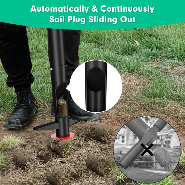 Yeyebest Bulb Planter Garden Sod Plugger with Ergonomic Masual Handle,Heavy Duty Planting Tools for Digging to Plant Spring Flowers Bulbs,Black - 4