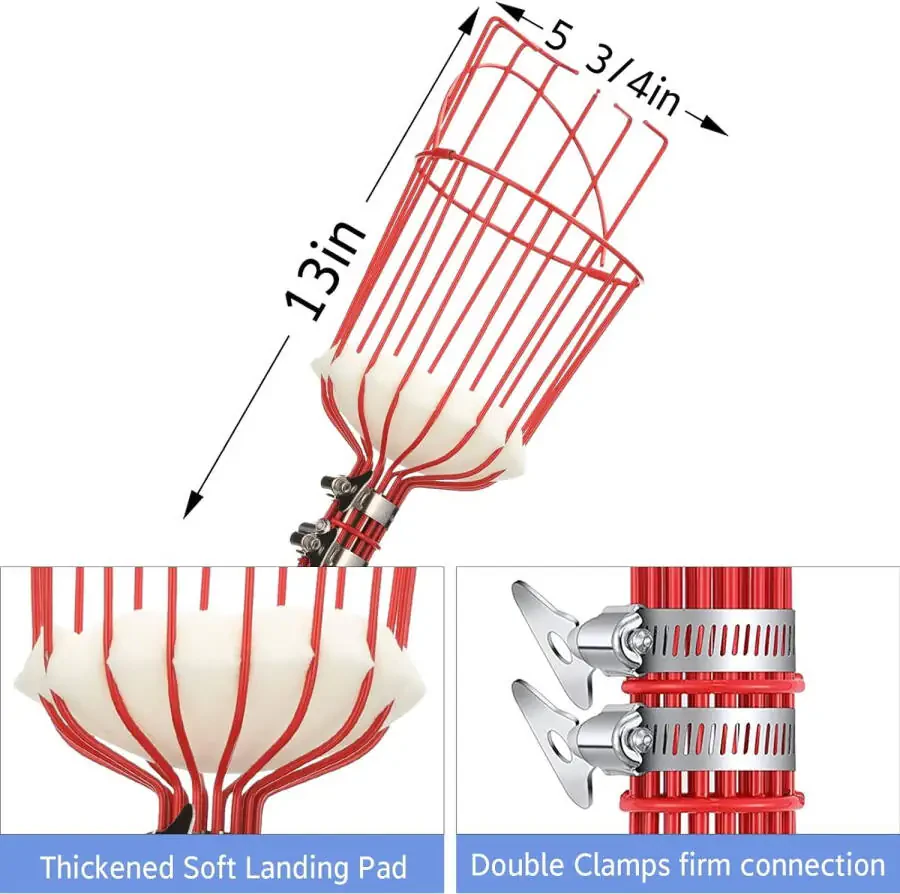YeYeBest Fruit Picker Pole with Basket,8ft Adjustable Height Fruit Picker Tool with Stainless Steel Fruit Picking Pole for Apple OrangeModazone- - 3