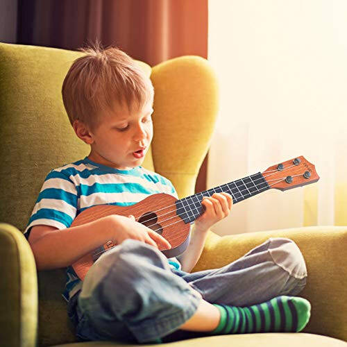 YEZI Kids Oyuncak Klasik Ukulele Gitar Müzik Aleti, Kahverengi - 4