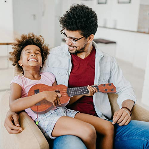 YEZI Kids Oyuncak Klasik Ukulele Gitar Müzik Aleti, Kahverengi - 7