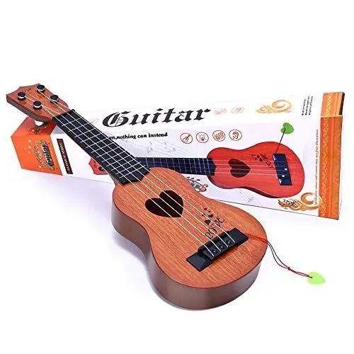 YEZI Kids Toy Classical Ukulele Guitar Musical Instrument, Brown - 1
