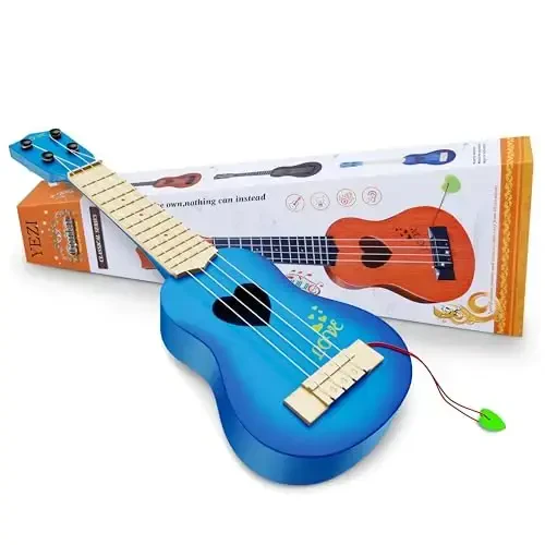 YEZI Kids Toy Classical Ukulele Guitar Musical Instrument, Blue - 5