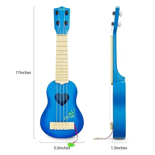 YEZI Kids Toy Classical Ukulele Guitar Musical Instrument, Blue - 4