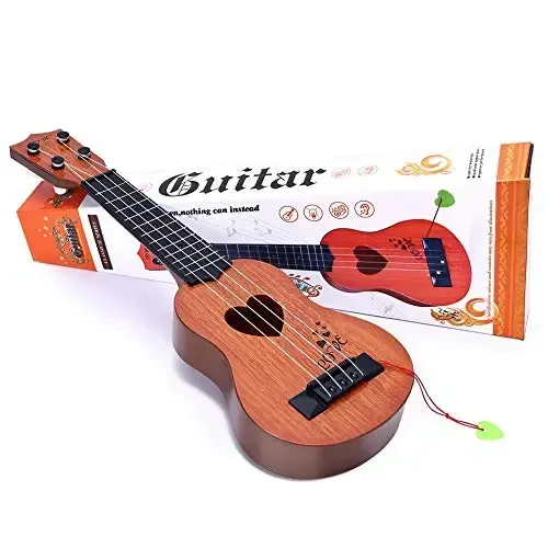 YEZI Kids Toy Classical Ukulele Guitar Musical Instrument, Brown - 1