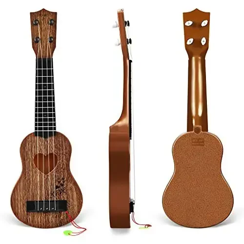 YEZI Kids Toy Classical Ukulele Guitar Musical Instrument, Maroon - 4