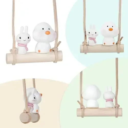 YGMONER Cute Swinging Cow Car Rear View Mirror Hanging Accessories Funny Car Interior Decor Gifts for Women Men (Cow) - 7