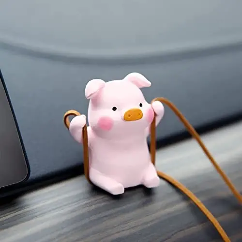 YGMONER Cute Swinging Cow Car Rear View Mirror Hanging Accessories Funny Car Interior Decor Gifts for Women Men (Cow) - 2