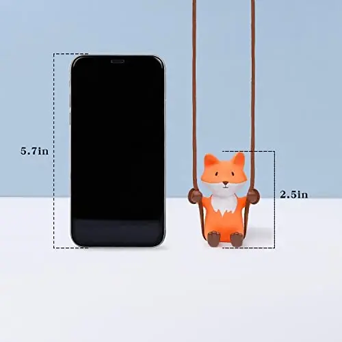 YGMONER Cute Swinging Fox Car Rear View Mirror Hanging Accessories Funny Car Interior Decor Gifts for Women Men (Fox) - 5