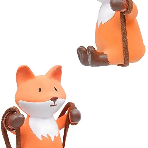 YGMONER Cute Swinging Fox Car Rear View Mirror Hanging Accessories Funny Car Interior Decor Gifts for Women Men (Fox) - 6