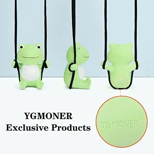 YGMONER Cute Swinging Frog Car Rear View Mirror Hanging Accessories Funny Car Interior Decor Gifts for Women Men (Frog) - 6