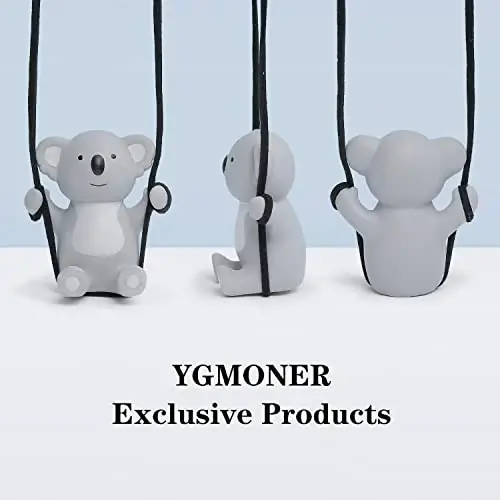 YGMONER Cute Swinging Koala Car Rear View Mirror Hanging Accessories Funny Car Interior Decor Gifts for Women Men (Koala) - 5