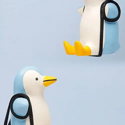 YGMONER Cute Swinging Penguin Car Rear View Mirror Hanging Accessories Funny Car Interior Decor Gifts for Women Men (Penguin) - 6