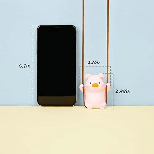 YGMONER Super Cute Swinging Pig Car Mirror Hanging Ornament Car Interior Accessories (Pig) - 3