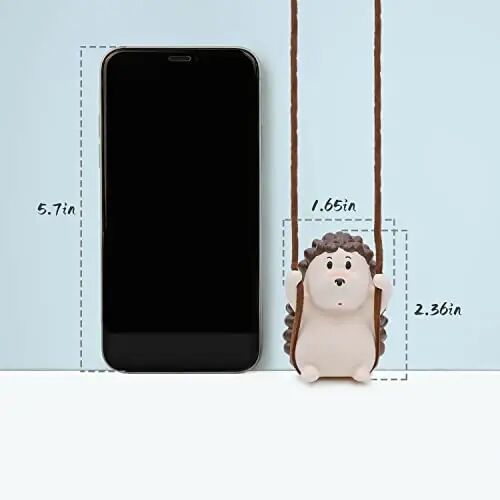 YGMONER Cute Swinging Hedgehog Car Rear View Mirror Hanging Accessories Funny Car Interior Decor Gifts for Women Men (Hedgehog) - 3