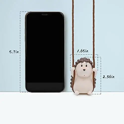 YGMONER Cute Swinging Hedgehog Car Rear View Mirror Hanging Accessories Funny Car Interior Decor Gifts for Women Men (Hedgehog) - 3