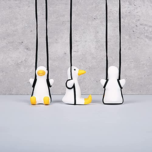 YGMONER Super Cute Swinging Duck Car Mirror Hanging Ornament Car Interior Accessories (Duck), right - 4