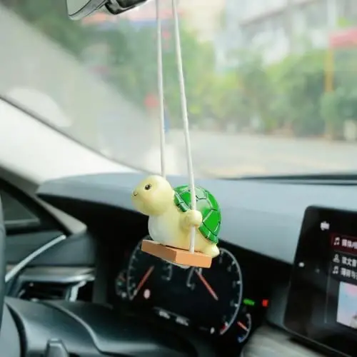 YGMONER Swinging Tortoise Car Hanging Ornament – Funny Rear View Mirror Hanging Accessories, Ideal Gift for Animal Lovers (Tortoise) - 6