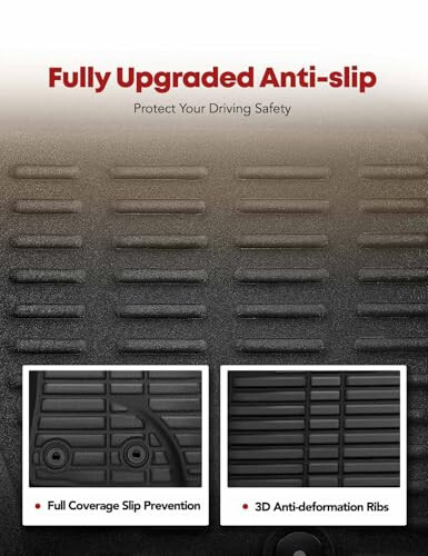 YHTAUTO Automotive All Weather Floor Mats Compatible with Lexus LX570 2013-2020, Toyota Land Cruiser 2013-2021, Car Mats Custom Fit TPE Floor Liners Front & Back Seat, Black, Set of 3 - 4