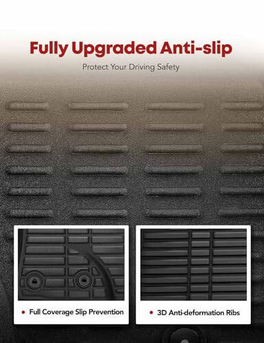 YHTAUTO Automotive All Weather Floor Mats Compatible with Lexus LX570 2013-2020, Toyota Land Cruiser 2013-2021, Car Mats Custom Fit TPE Floor Liners Front & Back Seat, Black, Set of 3 - 4