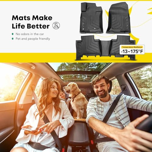 YHTAUTO Floor Mats Compatible with Lexus GX460 2010-2018, Toyota Land Cruiser Prado J150 2010-2020, All Weather TPE Car Mats, Custom Fit Black Front & Rear Full Set Floor Liner, Set of 3 - 3