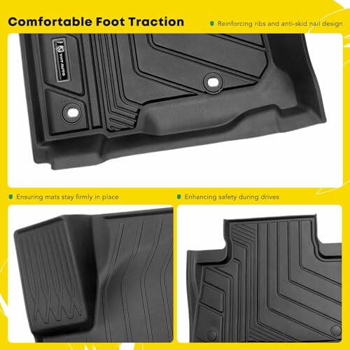 YHTAUTO Floor Mats Compatible with Lexus GX460 2010-2018, Toyota Land Cruiser Prado J150 2010-2020, All Weather TPE Car Mats, Custom Fit Black Front & Rear Full Set Floor Liner, Set of 3 - 6