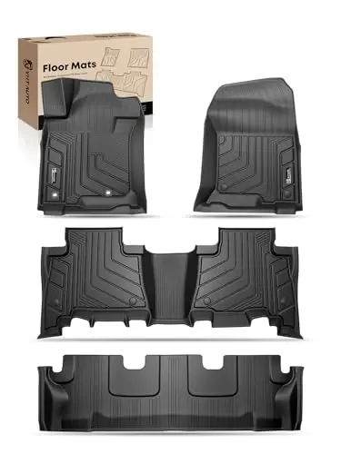 YHTAUTO Floor Mats Fit Lexus GX460 2010-2018, Toyota Land Cruiser Prado J150 2010-2020, TPE All Weather Car Mats Waterproof Anti-Slip Odorless Floor Liner, Front & 2nd Row Liner Set of 4 - 1