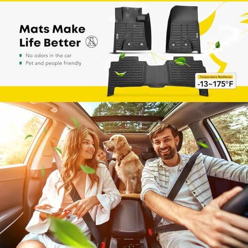 YHTAUTO Floor Mats Fit 2013-2021 Toyota Land Cruiser, 2013-2020 Lexus LX570, TPE All Weather Car Mats Waterproof Anti-Slip Odorless Floor Liner, Interior Car Accessories Front & 2nd Row Liner - 7