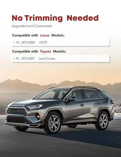 YHTAUTO Floor Mats Fit 2013-2021 Toyota Land Cruiser, 2013-2020 Lexus LX570, TPE All Weather Car Mats Waterproof Anti-Slip Odorless Floor Liner, Interior Car Accessories Front & 2nd Row Liner - YHTAUTO (1)
