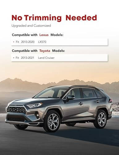 YHTAUTO Floor Mats Fit 2013-2021 Toyota Land Cruiser, 2013-2020 Lexus LX570, TPE All Weather Car Mats Waterproof Anti-Slip Odorless Floor Liner, Interior Car Accessories Front & 2nd Row Liner - 2