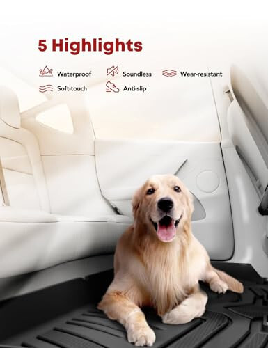 YHTAUTO Floor Mats Fit 2013-2021 Toyota Land Cruiser, 2013-2020 Lexus LX570, TPE All Weather Car Mats Waterproof Anti-Slip Odorless Floor Liner, Interior Car Accessories Front & 2nd Row Liner - 6