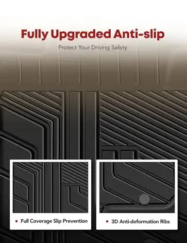 YHTAUTO Floor Mats Fit Lexus GX460 2010-2018, Toyota Land Cruiser Prado J150 2010-2020, TPE All Weather Car Mats Waterproof Anti-Slip Odorless Floor Liner, Front & 2nd Row Liner Set of 4 - 4