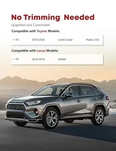 YHTAUTO Floor Mats Fit Lexus GX460 2010-2018, Toyota Land Cruiser Prado J150 2010-2020, TPE All Weather Car Mats Waterproof Anti-Slip Odorless Floor Liner, Front & 2nd Row Liner Set of 4 - YHTAUTO (1)