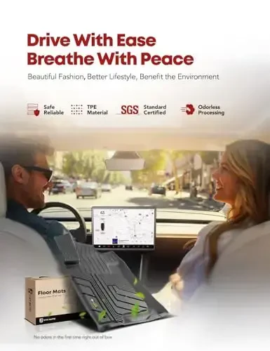 YHTAUTO Floor Mats Fit Lexus GX460 2010-2018, Toyota Land Cruiser Prado J150 2010-2020, TPE All Weather Car Mats Waterproof Anti-Slip Odorless Floor Liner, Front & 2nd Row Liner Set of 4 - 3