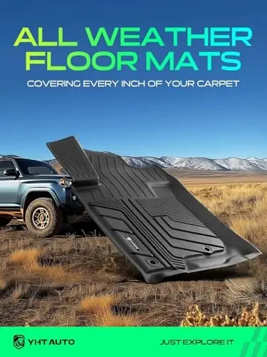 YHTAUTO Floor Mats Fit Lexus GX460 2010-2018, Toyota Land Cruiser Prado J150 2010-2020, TPE All Weather Car Mats Waterproof Anti-Slip Odorless Floor Liner, Front & 2nd Row Liner Set of 4 - 2
