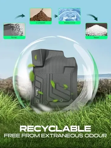 YHTAUTO Floor Mats Fit Lexus GX460 2010-2018, Toyota Land Cruiser Prado J150 2010-2020, TPE All Weather Car Mats Waterproof Anti-Slip Odorless Floor Liner, Front & 2nd Row Liner Set of 4 - 4