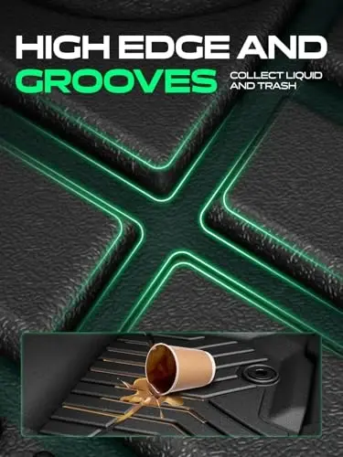 YHTAUTO Floor Mats Fit Lexus GX460 2010-2018, Toyota Land Cruiser Prado J150 2010-2020, TPE All Weather Car Mats Waterproof Anti-Slip Odorless Floor Liner, Front & 2nd Row Liner Set of 4 - 5