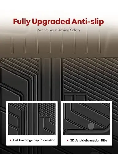 YHTAUTO Floor Mats Fit Lexus GX460 2010-2018, Toyota Land Cruiser Prado J150 2010-2020, TPE All Weather Car Mats Waterproof Anti-Slip Odorless Floor Liner, Front & 2nd Row Liner Set of 4 - 4