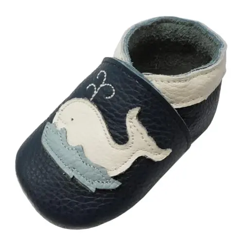 YIHAKIDS Baby First Walking Shoes Genuine Leather Baby Moccasins Soft Sole Slippers Crib Shoes Anti-Slip Booties for Boys Girls Infant Toddler 