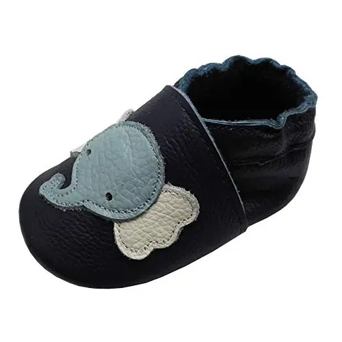 YIHAKIDS Baby First Walking Shoes Genuine Leather Baby Moccasins Soft Sole Slippers Crib Shoes Anti-Slip Booties for Boys Girls Infant Toddler 