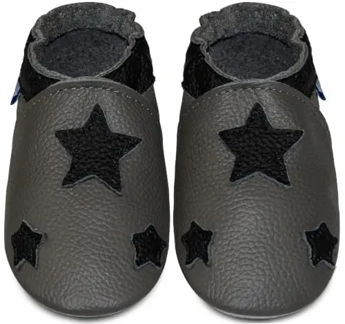 YIHAKIDS Baby First Walking Shoes Genuine Leather Baby Moccasins Soft Sole Slippers Crib Shoes Anti-Slip Booties for Boys Girls Infant Toddler 