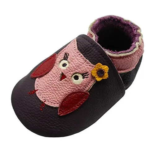 YIHAKIDS Baby First Walking Shoes Genuine Leather Baby Moccasins Soft Sole Slippers Crib Shoes Anti-Slip Booties for Boys Girls Infant Toddler 