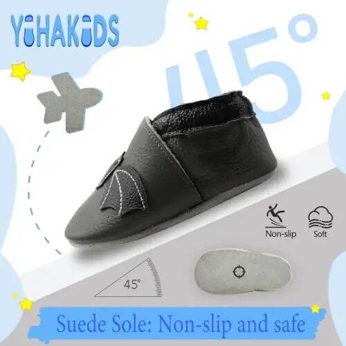 YIHAKIDS Baby Leather Moccasins Soft Sole Infant Toddler Shoes | Breathable genuine leather, non-slip suede sole, elastic ankle design, comfy fit for 0-24M babies, spot clean - 4
