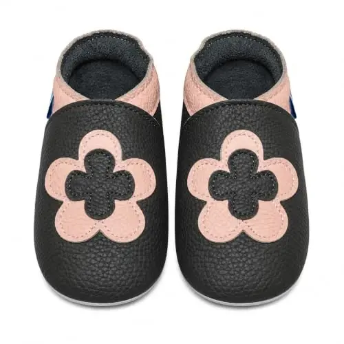 YIHAKIDS Baby Leather Moccasins Soft Sole Infant Toddler Shoes | Breathable genuine leather, non-slip suede sole, elastic ankle design, comfy fit for 0-24M babies, spot clean - 1