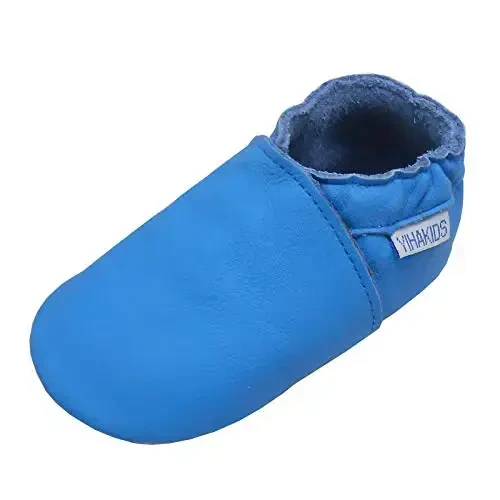 YIHAKIDS Baby Leather Shoes Soft Sole First Walking Moccasins Infants Toddler Boys Girls Crawling Slippers Slip-on Shoes Solid Color Shoes 