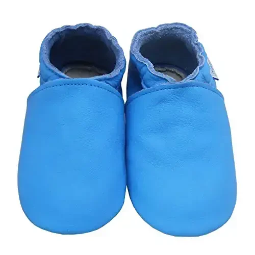 YIHAKIDS Baby Leather Shoes Soft Sole First Walking Moccasins Infants Toddler Boys Girls Crawling Slippers Slip-on Shoes Solid Color Shoes - 2