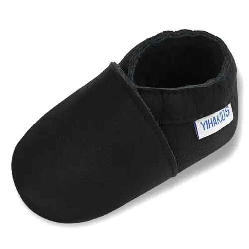 YIHAKIDS Baby Leather Shoes Soft Sole First Walking Moccasins Infants Toddler Boys Girls Crawling Slippers Slip-on Shoes Solid Color Shoes 