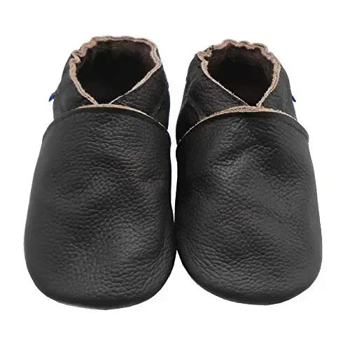 YIHAKIDS Baby Leather Shoes Soft Sole First Walking Moccasins Infants Toddler Boys Girls Crawling Slippers Slip-on Shoes Solid Color Shoes - 6