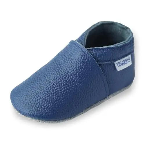 YIHAKIDS Baby Leather Shoes Soft Sole First Walking Moccasins Infants Toddler Boys Girls Crawling Slippers Slip-on Shoes Solid Color Shoes 