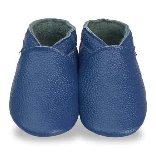 YIHAKIDS Baby Leather Shoes Soft Sole First Walking Moccasins Infants Toddler Boys Girls Crawling Slippers Slip-on Shoes Solid Color Shoes - 6